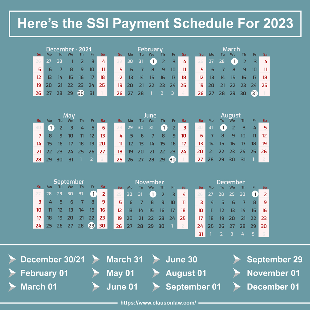 Social Security SSI SSDI Benefit Payments Schedule 2024 2023